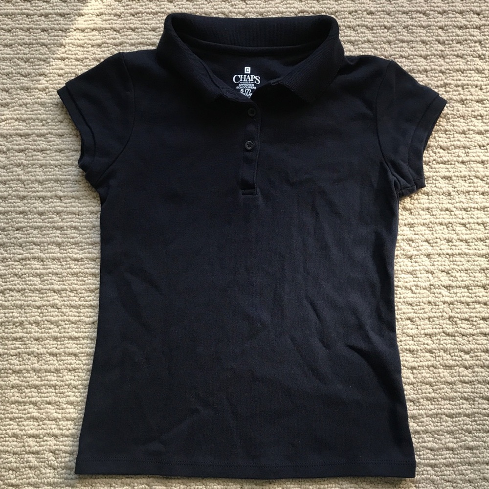 EUC! Chaps Navy School Uniform Approved Polo, Sz 7